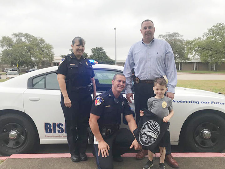 BISD officers swear in their police officer for a day
